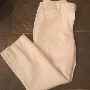 White cotton Capri dress pants